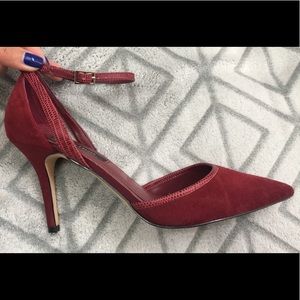 White House Black Market- Red Suede Heels